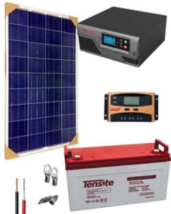 Kit Panel Solar 300W 12V 500Whdia  con Batería de Gel