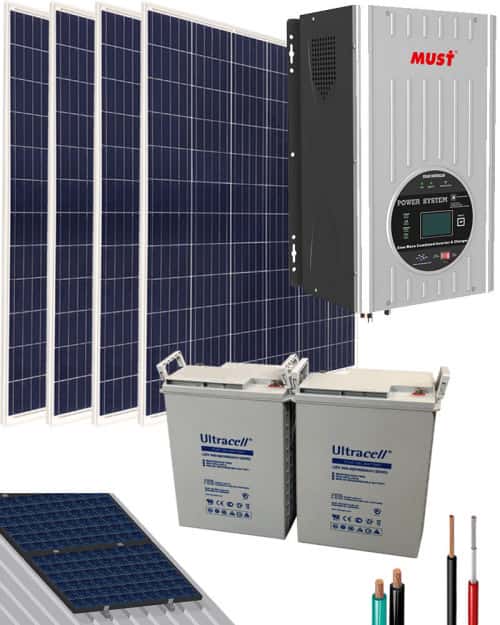 Kit Solar Casa Campo 1000W 12V 3000Whdia al Mejor Precio