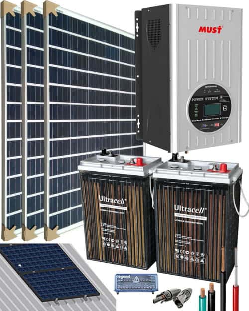 Kit Solar Casa Campo 1500W 12V 3000Whdia al Mejor Precio