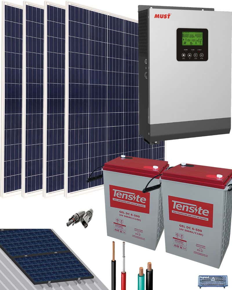 Kit Solar Fotovoltaico 1000w 12v 3000whdia Con Batería De Gel Autosolar 1530