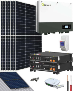 Kit Solar Híbrido Baterías 3000W 16000Whdia Growatt
