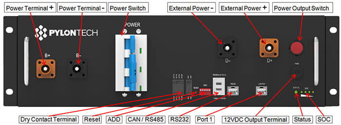 Detalle frontal BMS Pylontech SC0500A HV Detalle frontal BMS Pylontech SC0500A HV