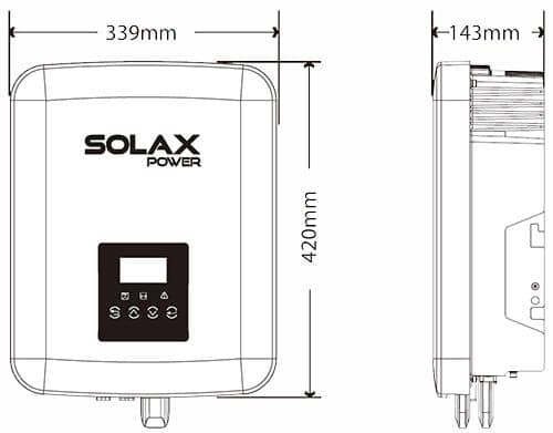 Tamaño del inversor SolaX Air